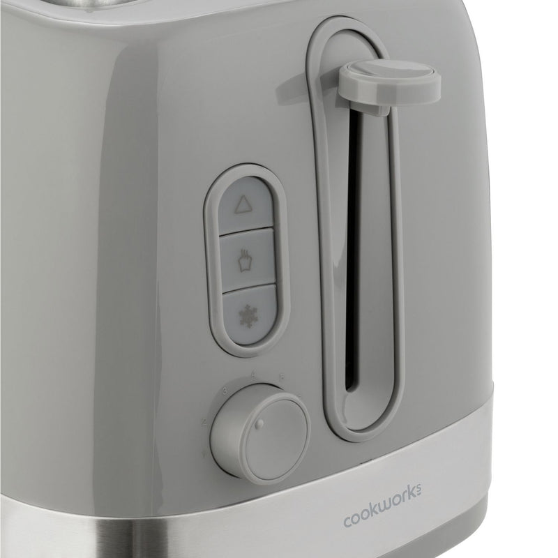Cookworks grey plastic 2 slice toaster (British brand)