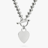 Revere sterling silver heart necklace 18 inch ball chain, UK version