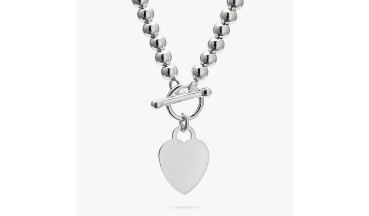 Revere sterling silver heart necklace 18 inch ball chain, UK version