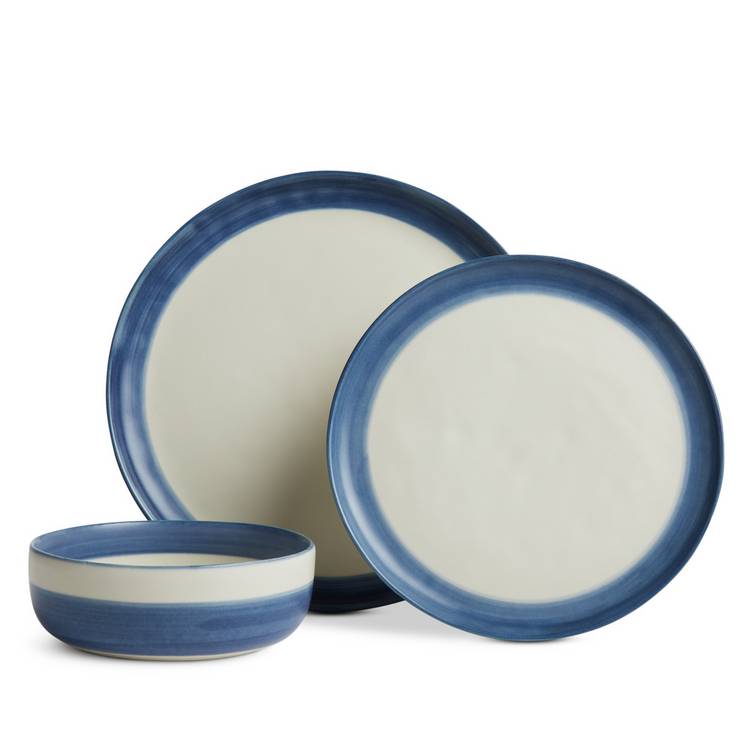 Habitat Artisan Stripe blue 12 piece dinner set, UK version