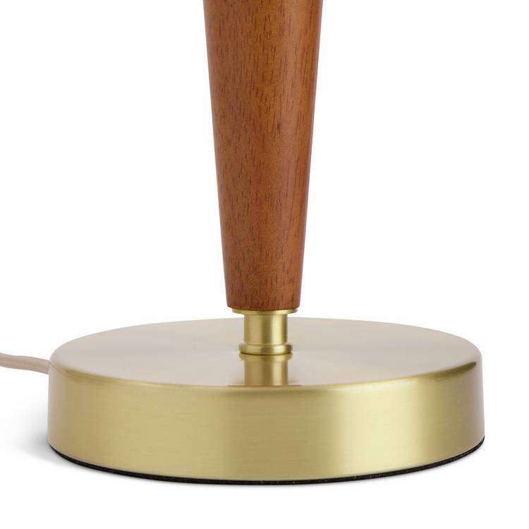 Habitat wood and brass table lamp walnut natural (British brand)