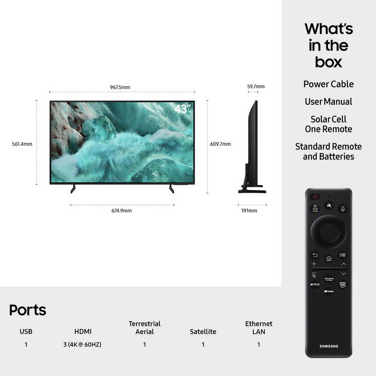 Samsung QE43Q7FAAU QLED TV 43 inch, UK version