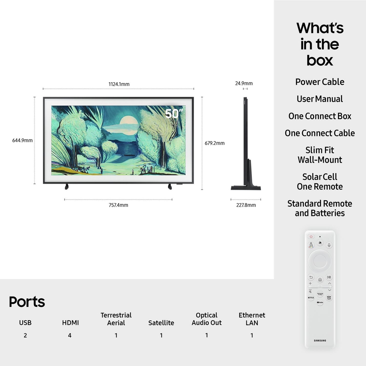 Samsung The Frame QLED TV 50 inch, UK version