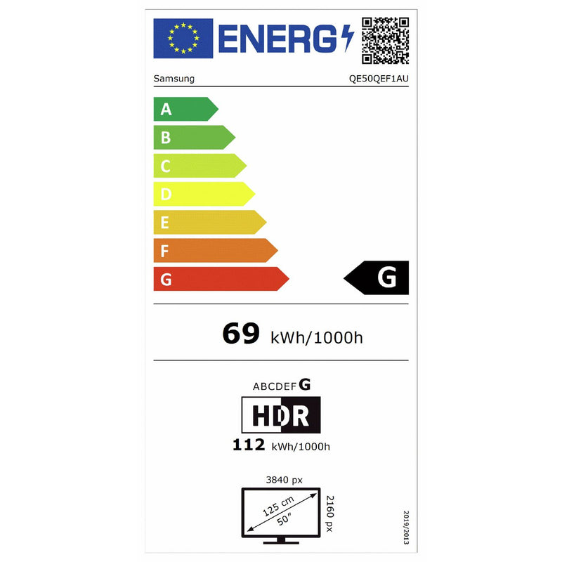 Samsung 50 inch QLED 4K HDR TV, imported from the UK