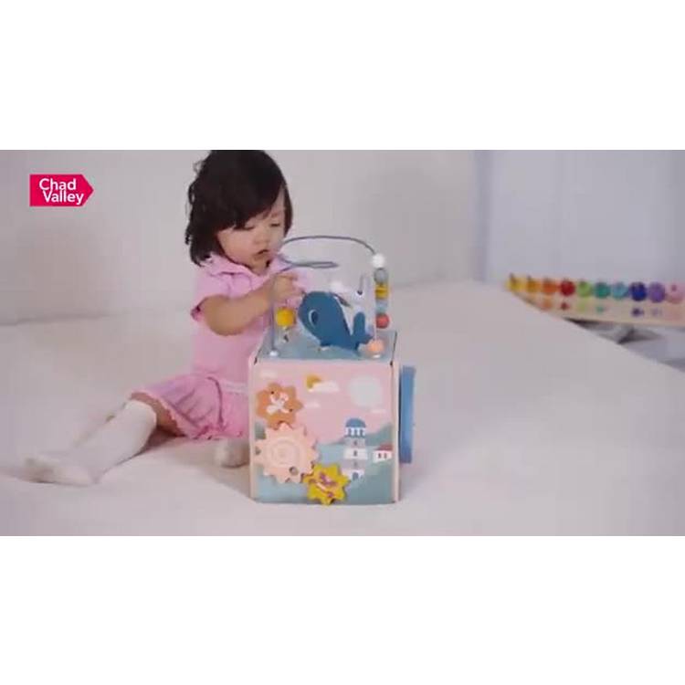 Chad Valley wooden activity cube Under the Sea, imported from the UK