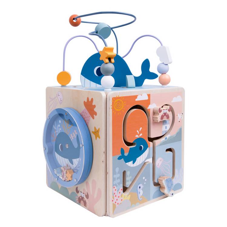Chad Valley wooden activity cube Under the Sea, imported from the UK
