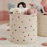 Great Little Trading Company rope storage basket pastel spot 28cm (British brand)