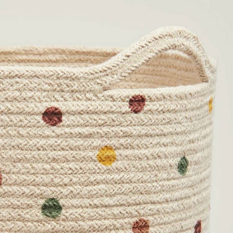 Great Little Trading Company rope storage basket pastel spot 28cm (British brand)