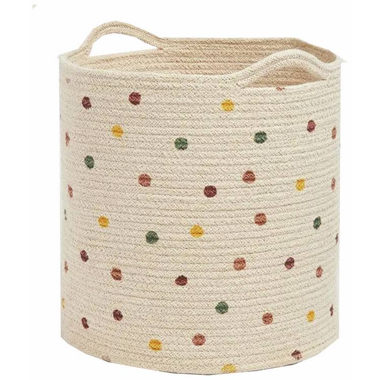 Great Little Trading Company rope storage basket pastel spot 28cm (British brand)