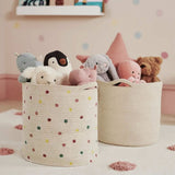 Great Little Trading Company rope storage basket pastel spot 28cm (British brand)
