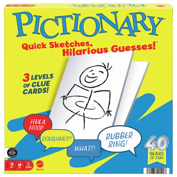 Mattel Pictionary family board game (British brand)