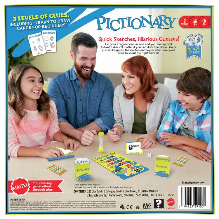 Mattel Pictionary family board game (British brand)
