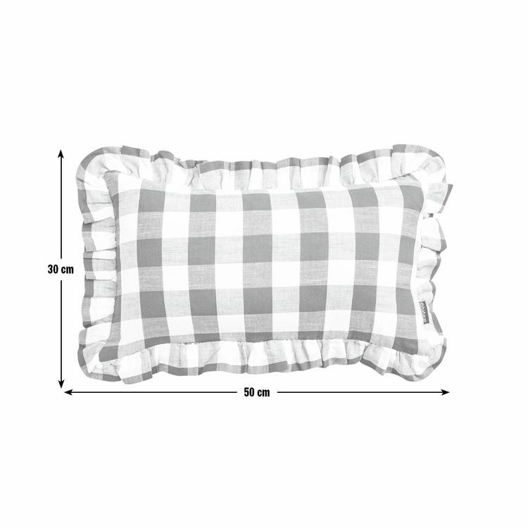 Habitat gingham cushion 50x30cm berry, imported from the UK