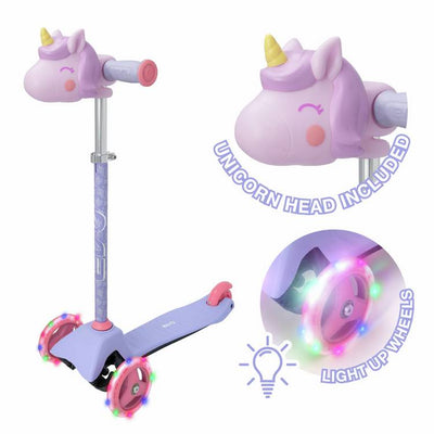 Argos Evo Light Up Mini Cruiser Unicorn 3 Wheel Scooter - Purple- Buy online at McGrocer
