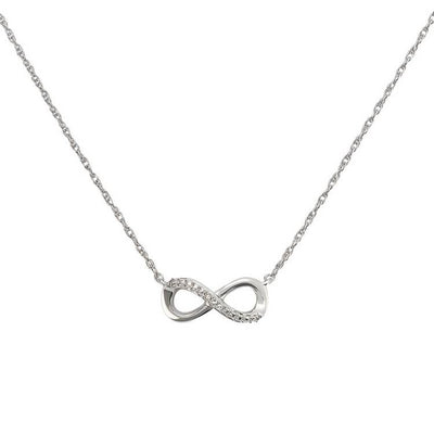 Argos Revere Sterling Silver Diamond Infinity Pendant Necklet 18in- Buy online at McGrocer
