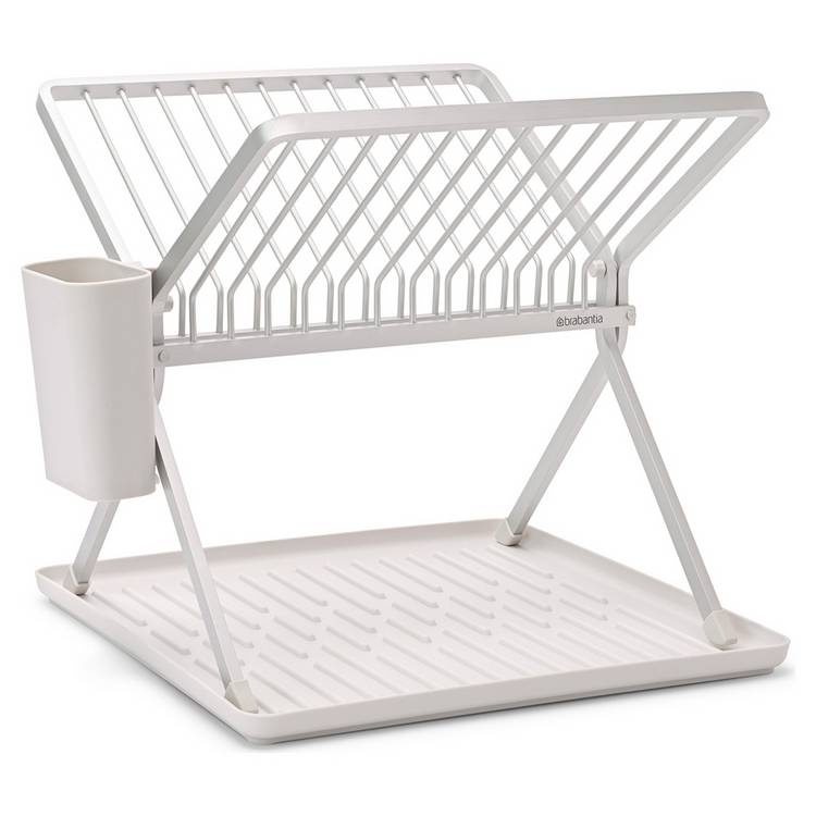 Brabantia sink side foldable dish rack in light grey, UK version