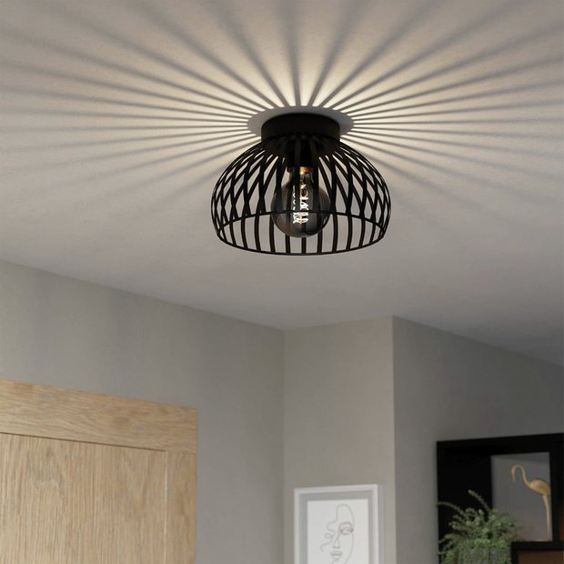 EGLO Mogano flush ceiling light black, UK version