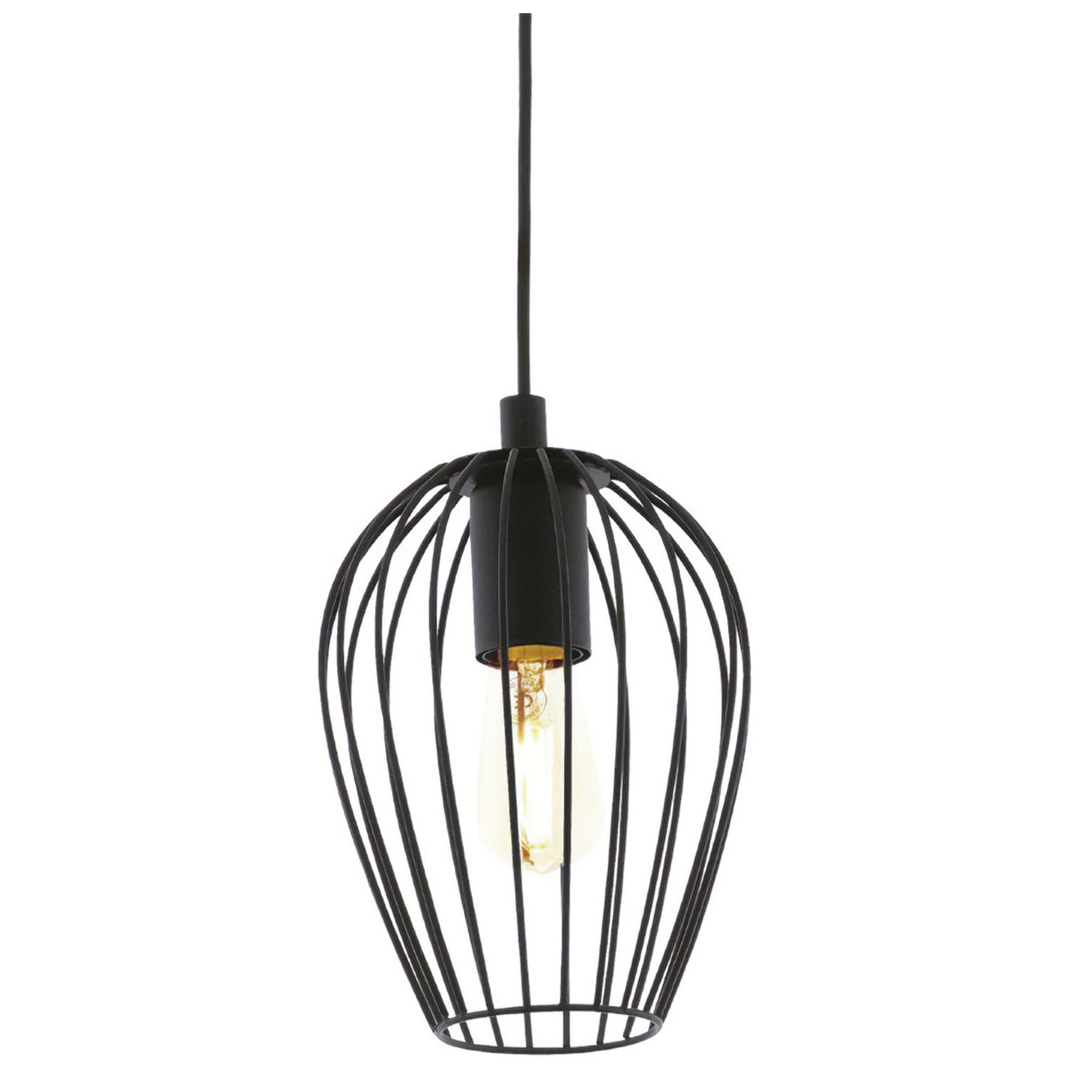 EGLO Newtown pendant light black steel adjustable drop - British product