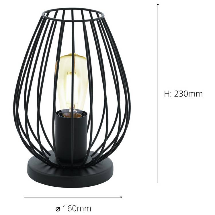 EGLO Newtown steel table lamp black - British product