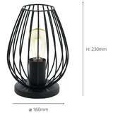 EGLO Newtown steel table lamp black - British product