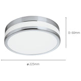 EGLO Palermo flush ceiling light chrome 22.5cm - British product