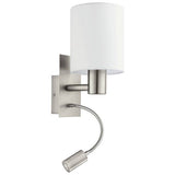 EGLO white wall light with reading light 38cm, imported from the UK