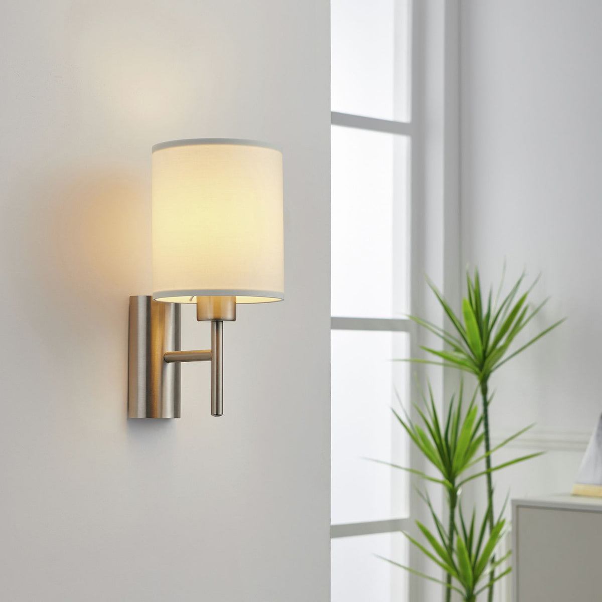 EGLO Pasteri steel wall light white 30.5cm - British product