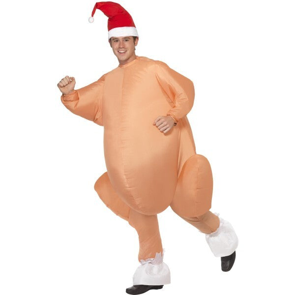 Smiffys inflatable turkey costume with bodysuit and hat, imported from the UK
