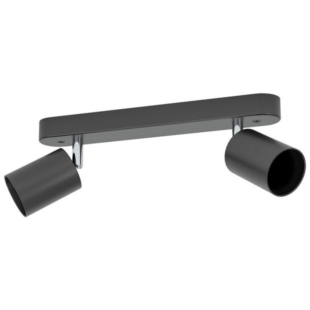 EGLO Reciso-E 2 light spotlight bar black steel (British brand)