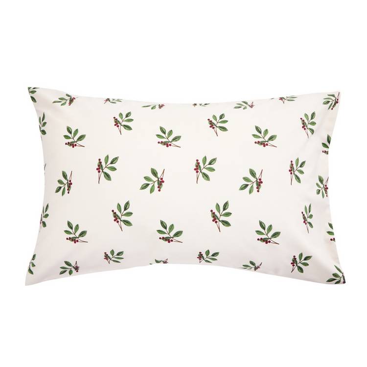 Argos Home foliage print cream standard pillowcase pair - British product