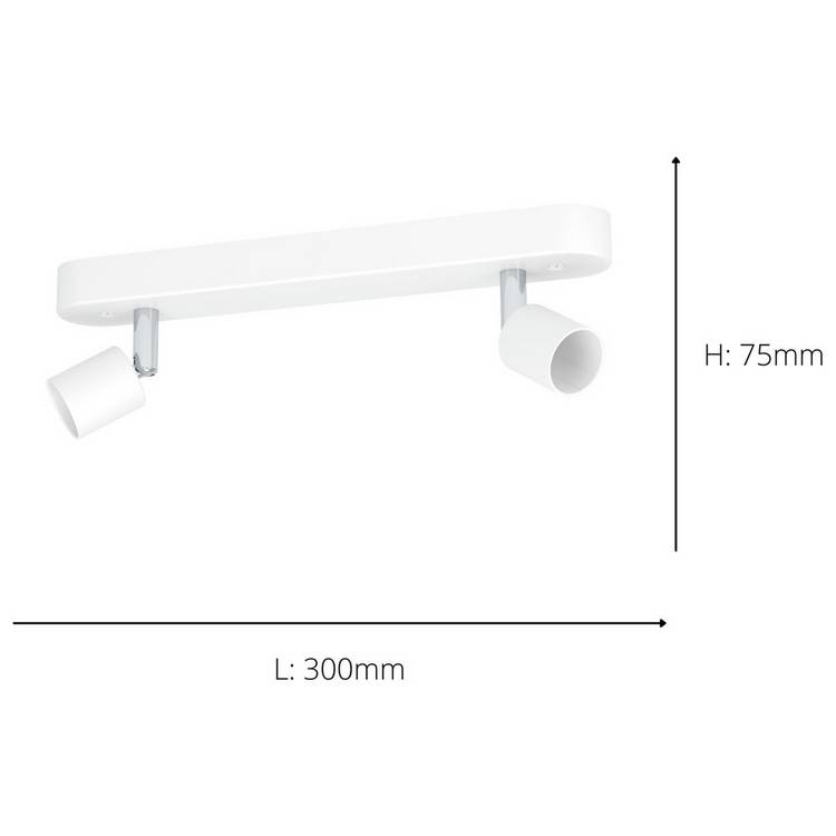 EGLO Stecci-E white spotlight bar 7.5cm drop - British product