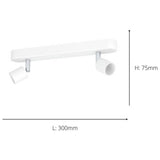 EGLO Stecci-E white spotlight bar 7.5cm drop - British product