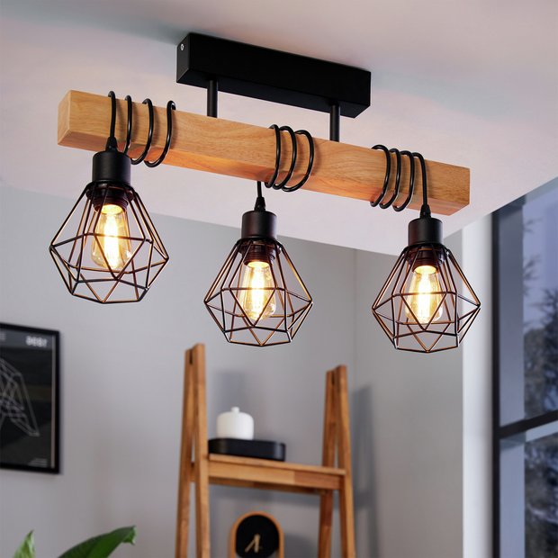 EGLO Townshend 3-light pendant black - British product