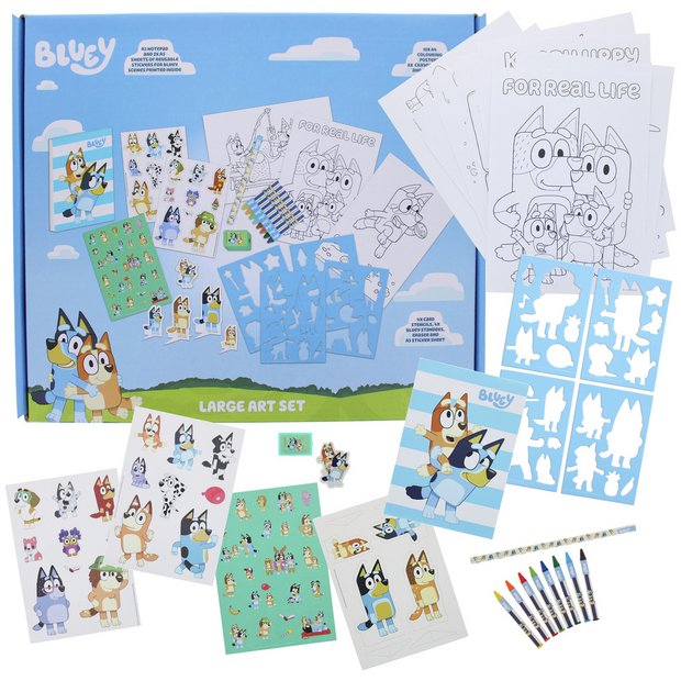 Bluey large art colouring set, imported from the UK