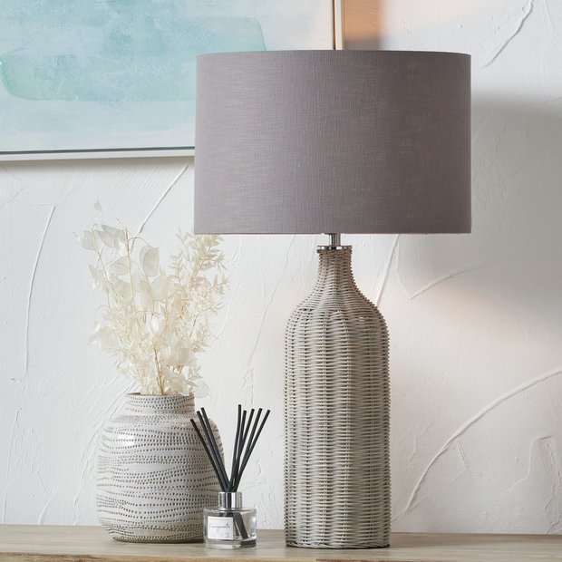 Pacific Anika rattan bottle lamp grey - British brand