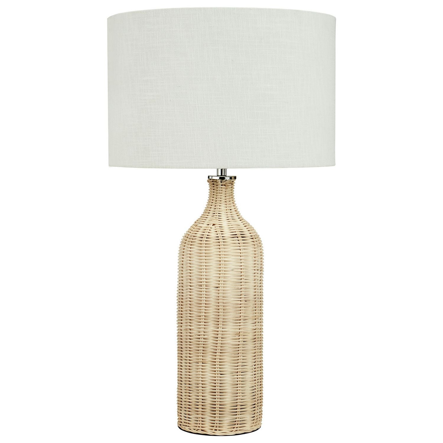 Pacific Anika Rattan Bottle Table Lamp - Natural & White