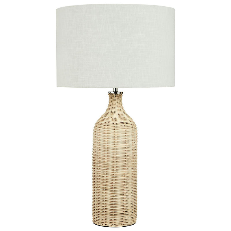 Pacific Anika Rattan Bottle Table Lamp - Natural & White
