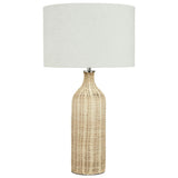 Pacific Anika Rattan Bottle Table Lamp - Natural & White