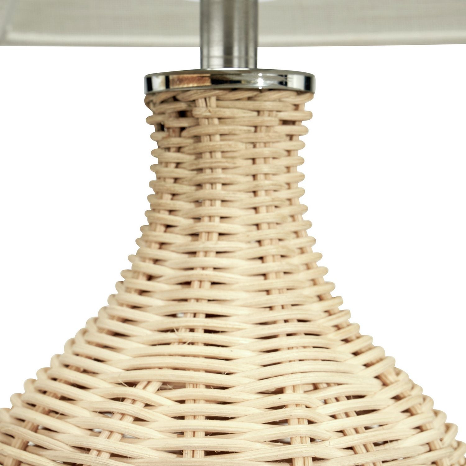 Pacific Anika Rattan Bottle Table Lamp - Natural & White