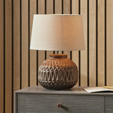 Pacific Anneli ceramic table lamp bronze Aztec (British brand)
