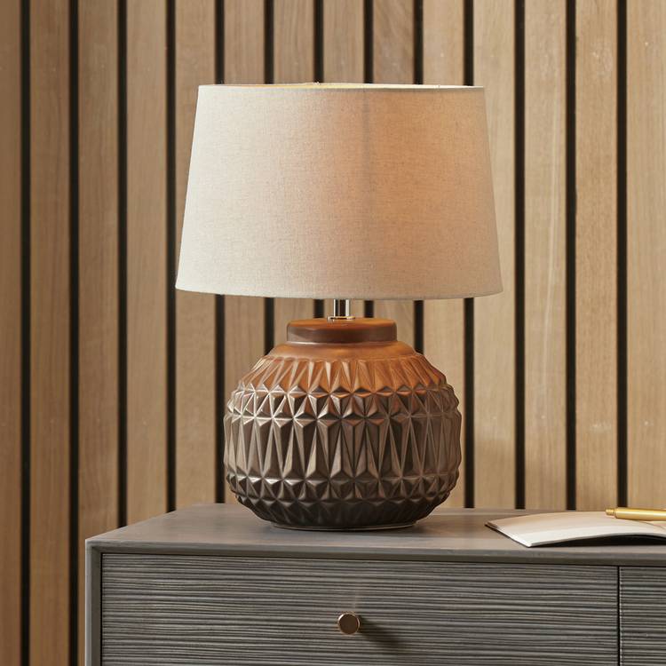 Pacific Anneli ceramic table lamp bronze Aztec (British brand)