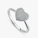 Revere sterling silver pave heart ring large, UK version