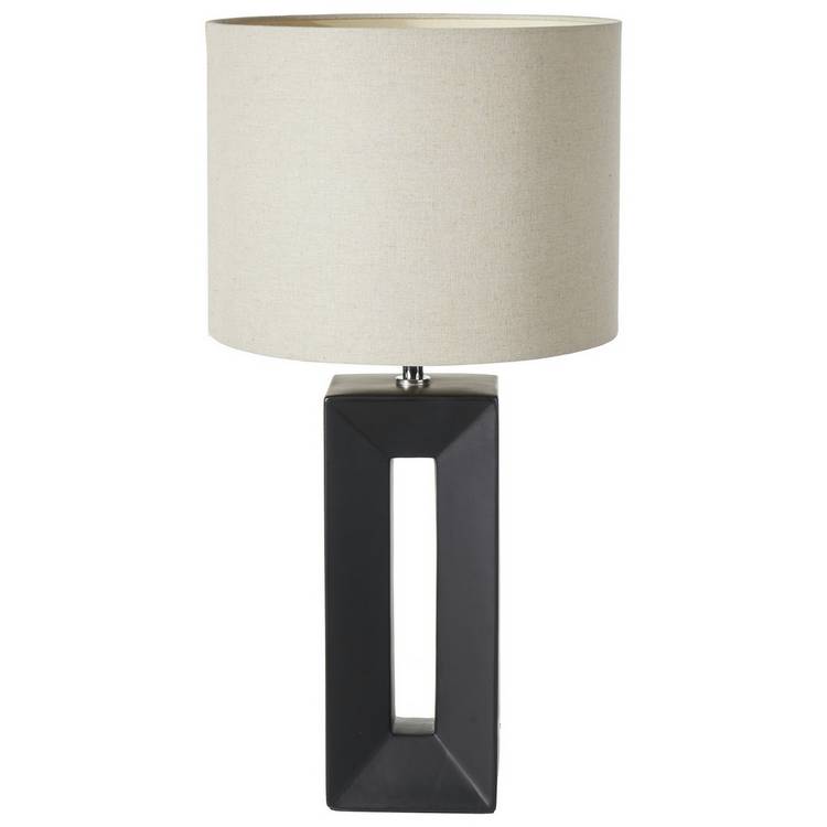 Pacific ceramic tall table lamp black and cream (British brand)