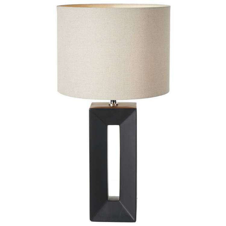 Pacific ceramic tall table lamp black and cream (British brand)