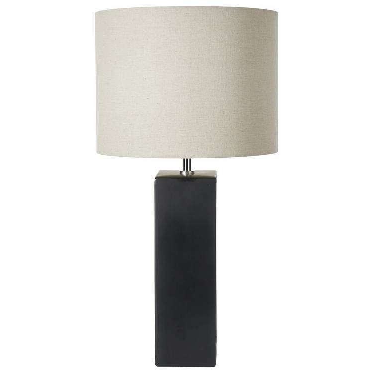 Pacific ceramic tall table lamp black and cream (British brand)
