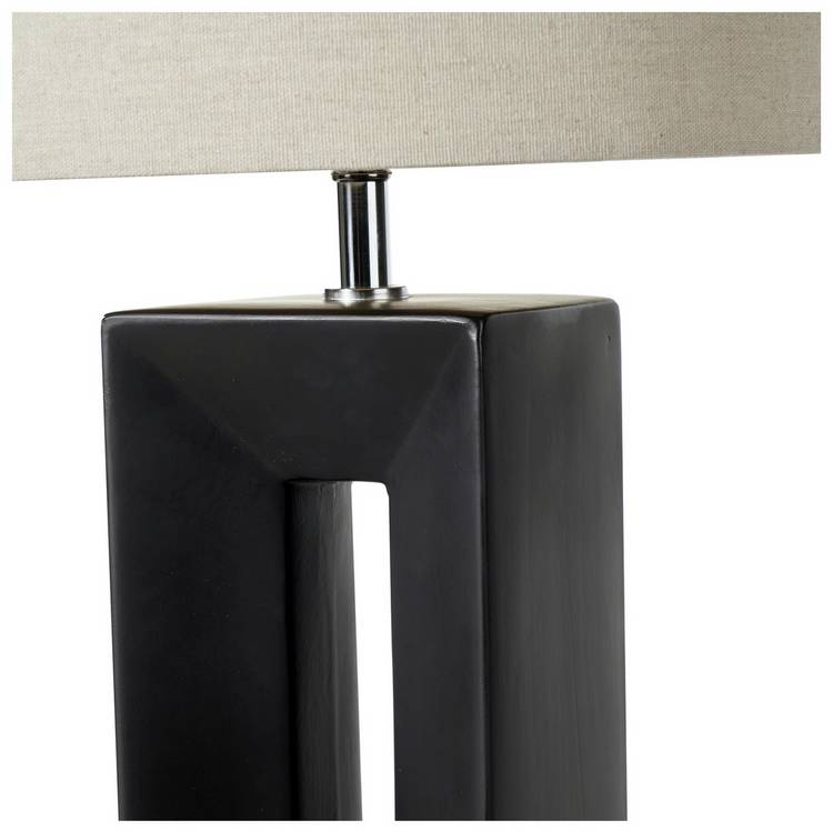 Pacific ceramic tall table lamp black and cream (British brand)
