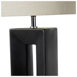 Pacific ceramic tall table lamp black and cream (British brand)