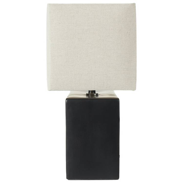 Pacific Block ceramic table lamp black cream (British brand)