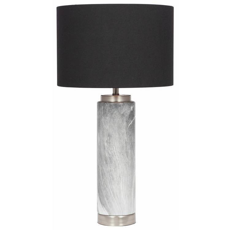 Pacific Carrara ceramic tall table lamp grey and black (British brand)