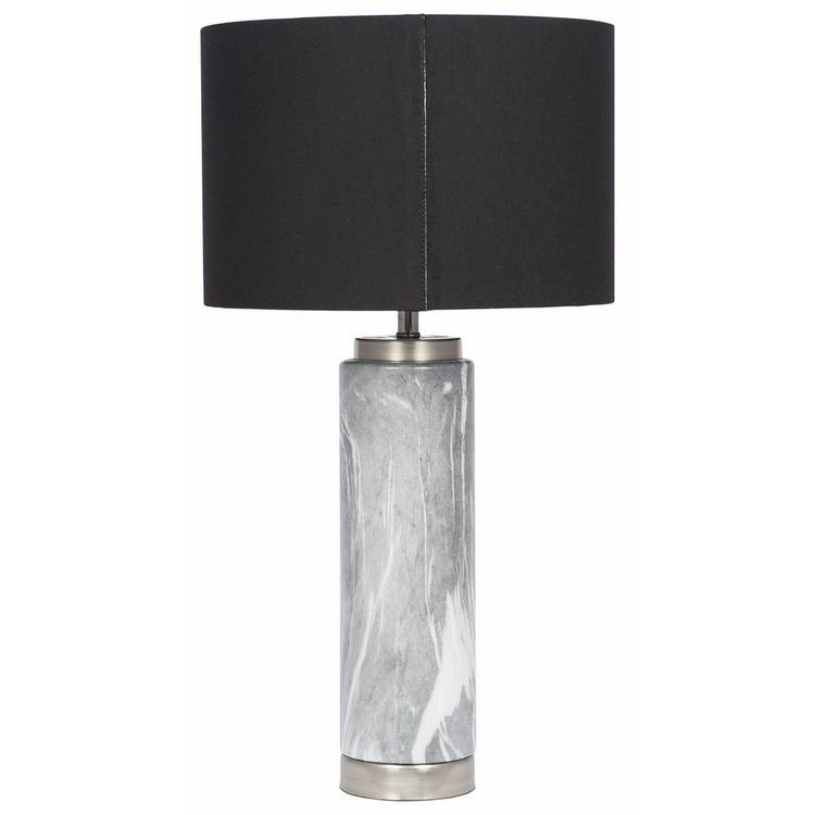 Pacific Carrara ceramic tall table lamp grey and black (British brand)